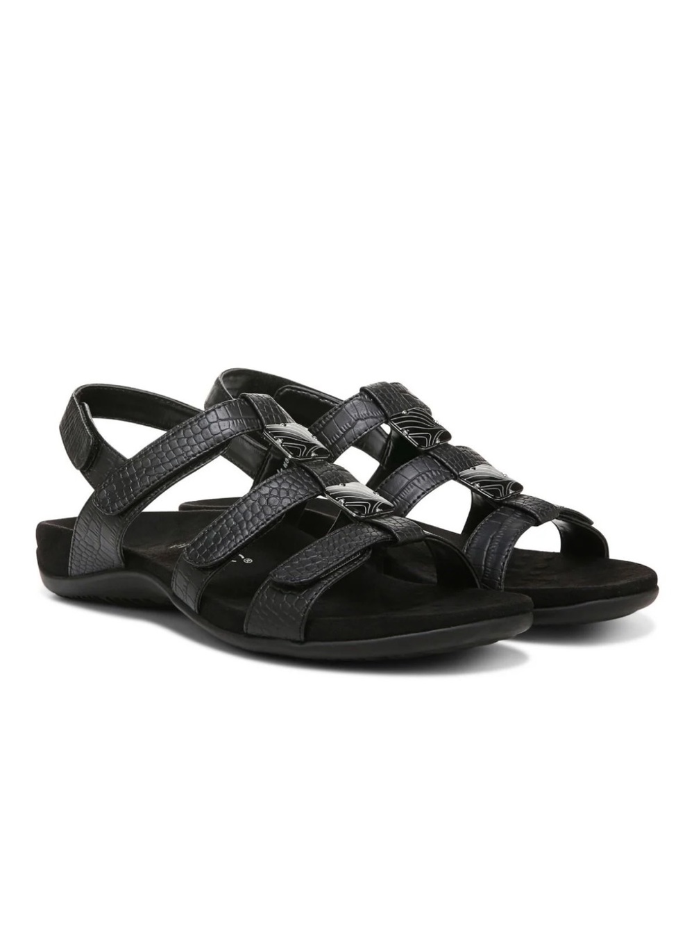 Vionic Amber Adjustable Sandal - Black size 6